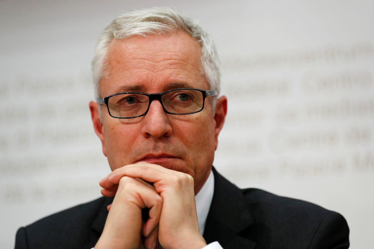 Henri Getaz, Head of the Directorate for European Affairs, attends a news conference in Bern
Henri Getaz, Head of the Directorate for European Affairs, attends a news conference in Bern, Switzerland January 31, 2018. REUTERS/Stefan Wermuth