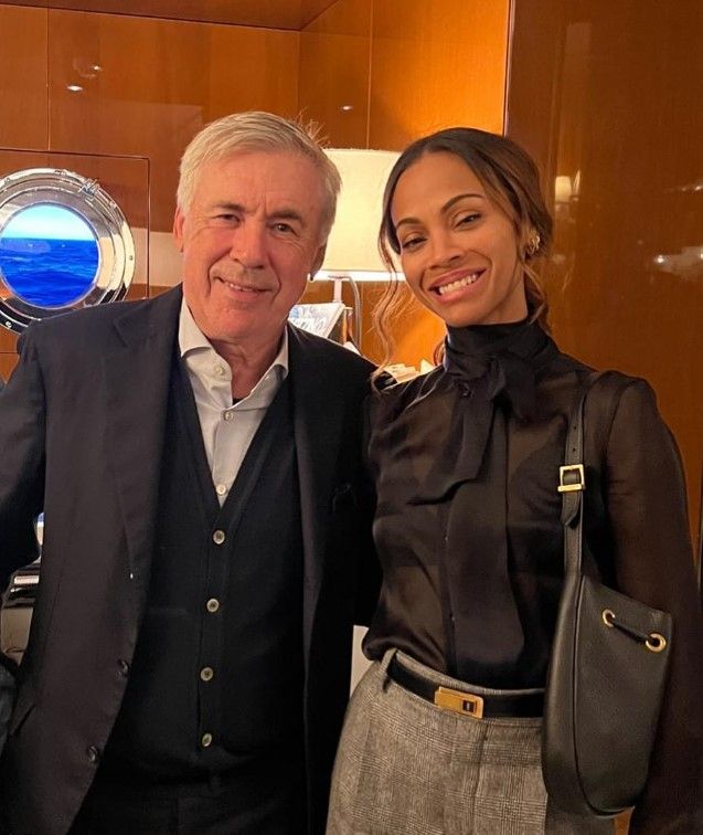 Carlo Ancelotti és Zoe Saldana