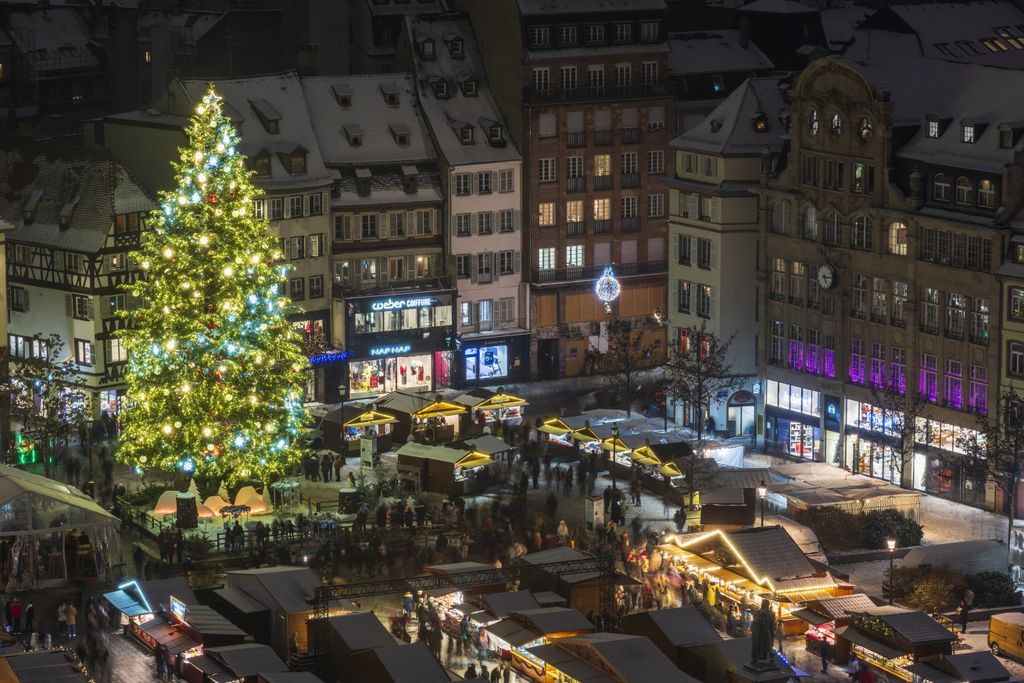 FRANCE, ALSACE, BAS-RHIN (67), LIGHTING OF THE LARGE STRASBOURG CHRISTMAS TREE ON PLACE KLEBERFRANCE, ALSACE, BAS-RHIN (67), LIGHTING OF THE LARGE STRASBOURG CHRISTMAS TREE ON PLACE KLEBER (Photo by Jean ISENMANN / ONLY FRANCE / Only France via AFP)