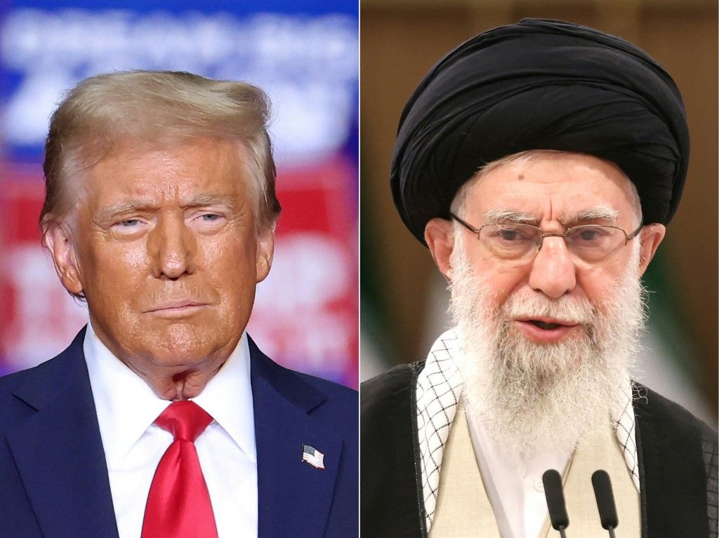 Donald Trump megválasztott amerikai elnök (B) és Ali Hamenei ajatollah Irán legfelsőbb vezetője (Fotó: AFP)