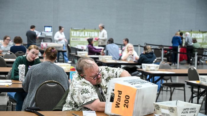 Milwaukee election officials process and count ballots in Milwaukee, Wisconsin, on Election Day, November 5, 2024. (Photo by Alex Wroblewski / AFP)