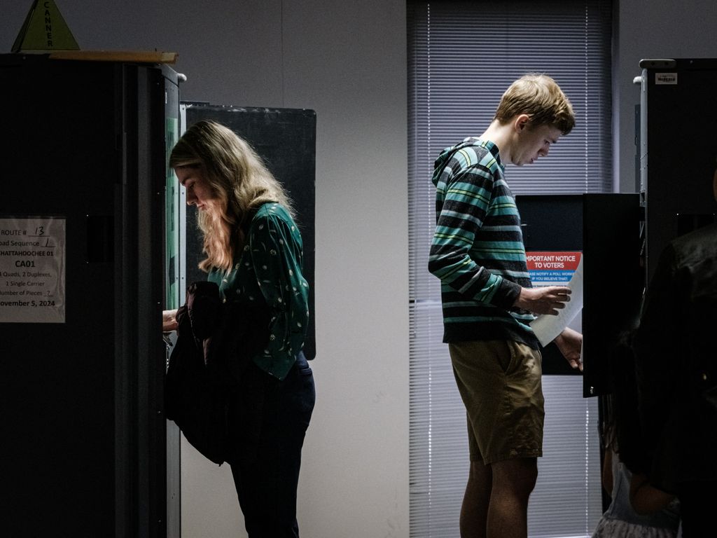 People vote at a polling station in Smyrna, Georgia, on Election Day, November 5, 2024. (Photo by Yasuyoshi CHIBA / AFP)