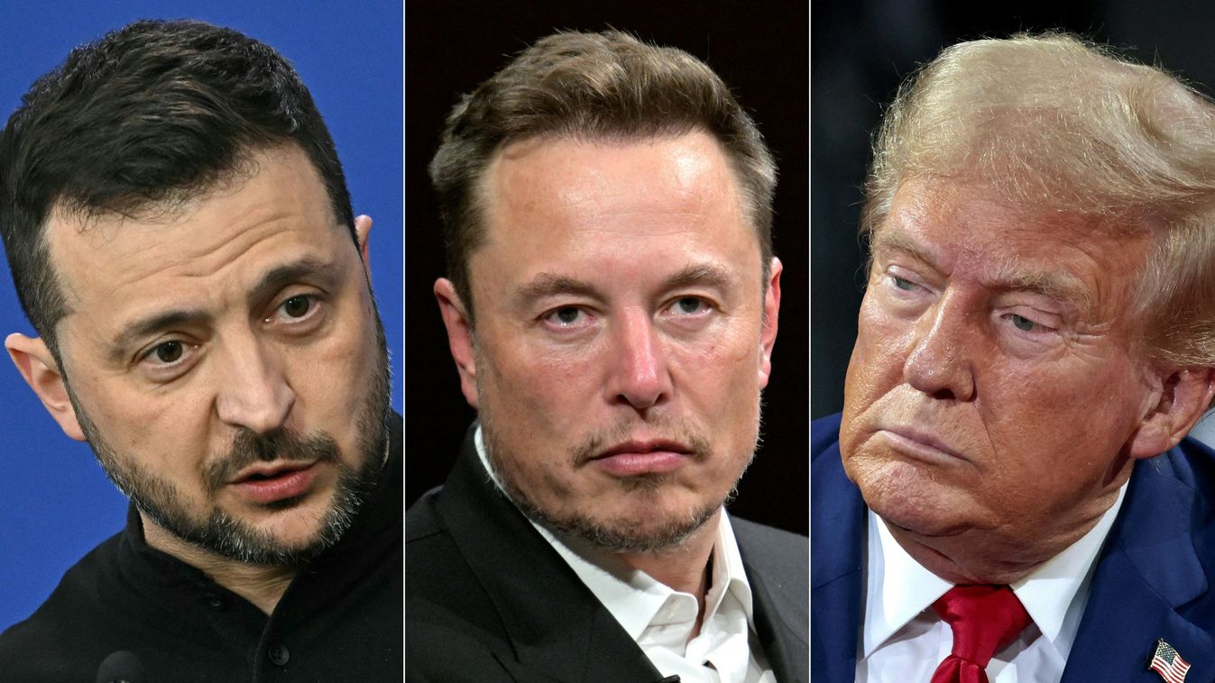 Volodomir Zelenszkij, Elon Musk és Donald Trump.