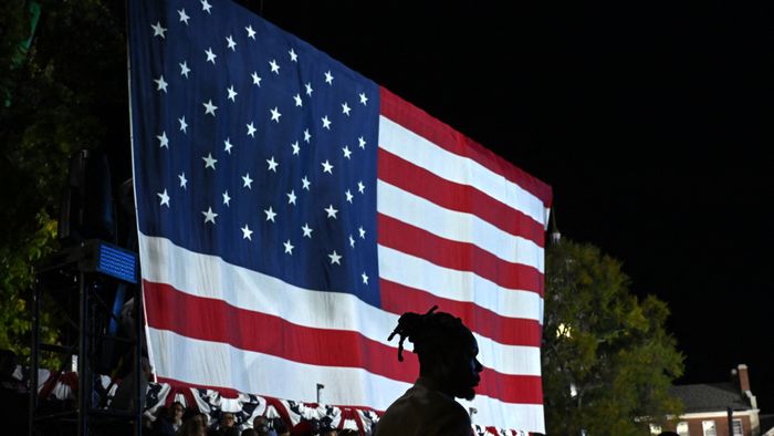 Supporters attend an election night event for US Vice President and Democratic presidential candidate Kamala Harris at Howard University in Washington, DC, on November 5, 2024. (Photo by PEDRO UGARTE / AFP)