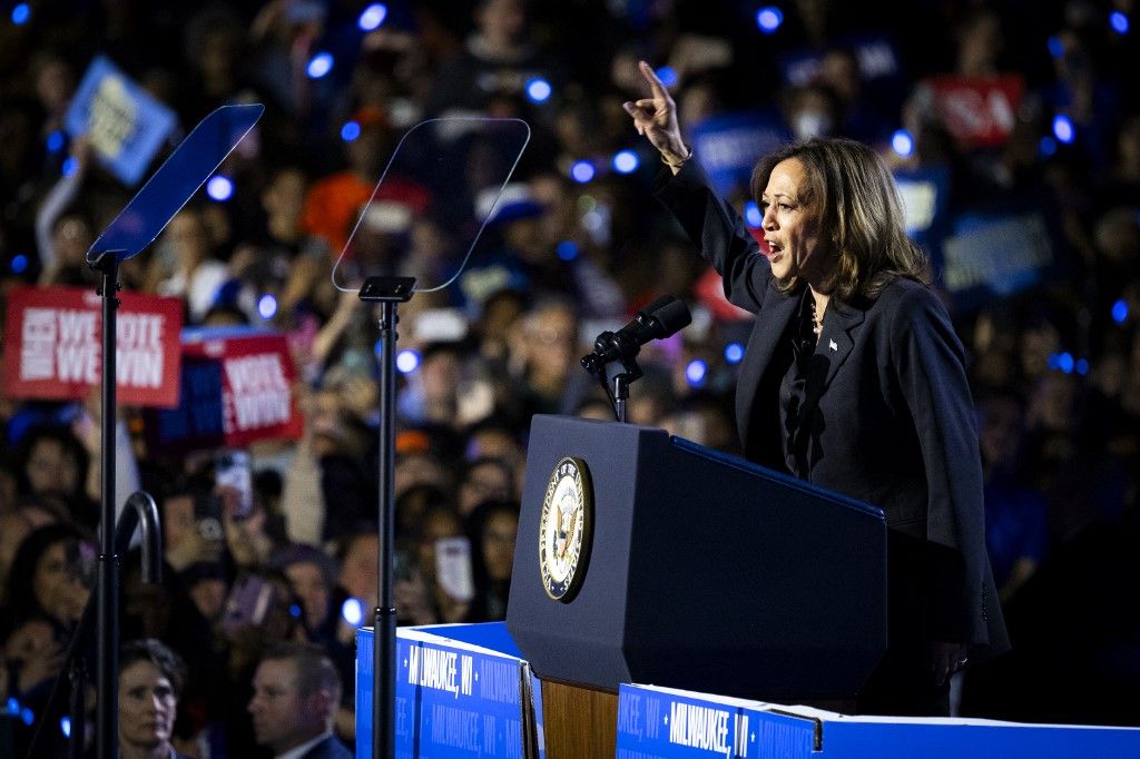 Kamala Harris a milwaukee-i wisconsini kampány során