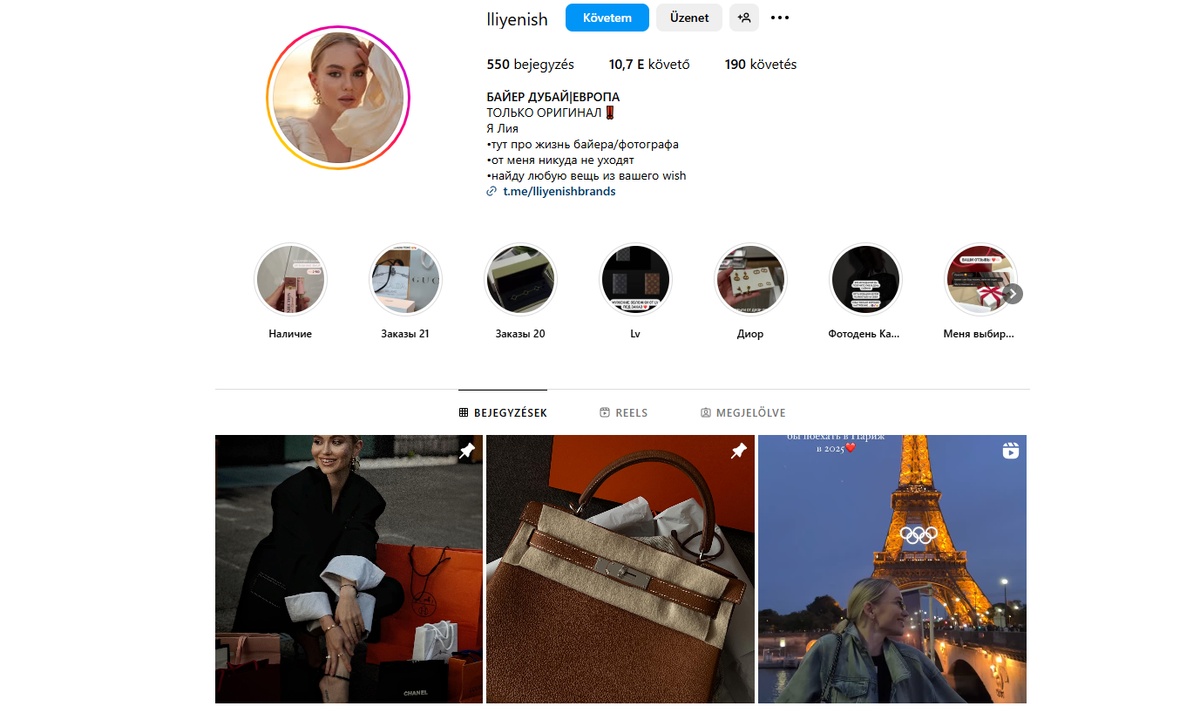 Rengetegen élnek abból, hogy segítenek kijátszani az oroszok elleni nyugati szankciókat (Forrás: Instagram)