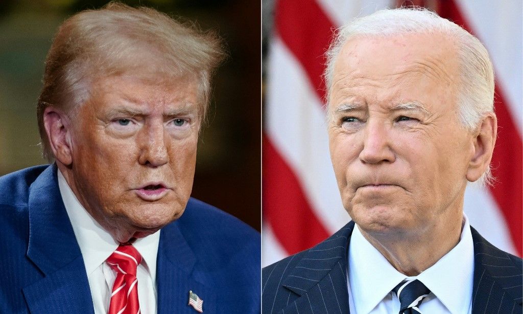 Donald Trump megválasztott elnök és Joe Biden (R) leköszönő amerikai elnök