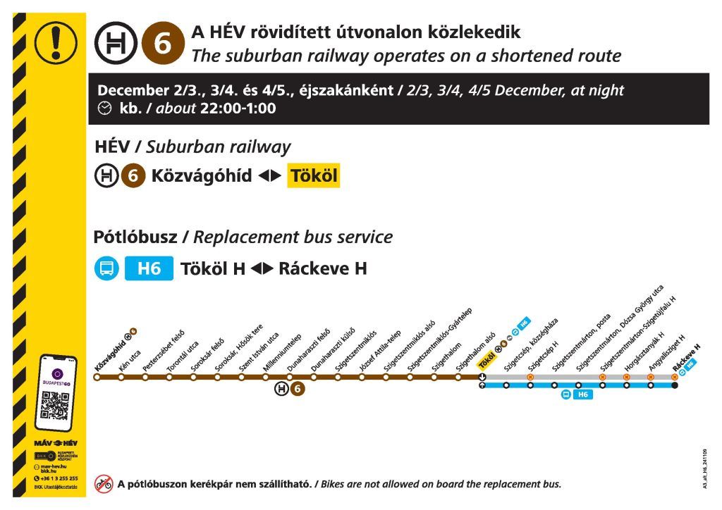 HÉV, H6, karbantartás