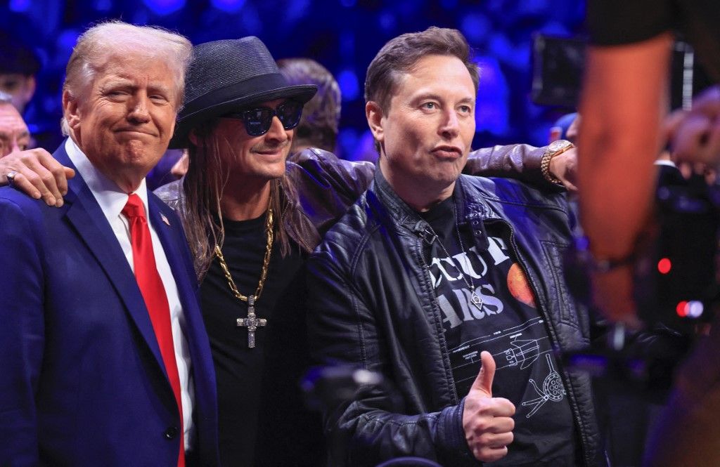 Donald Trump megválasztott amerikai elnök, Kid Rock énekes és a Tesla, valamint Elon Musk, a SpaceX vezérigazgatója 