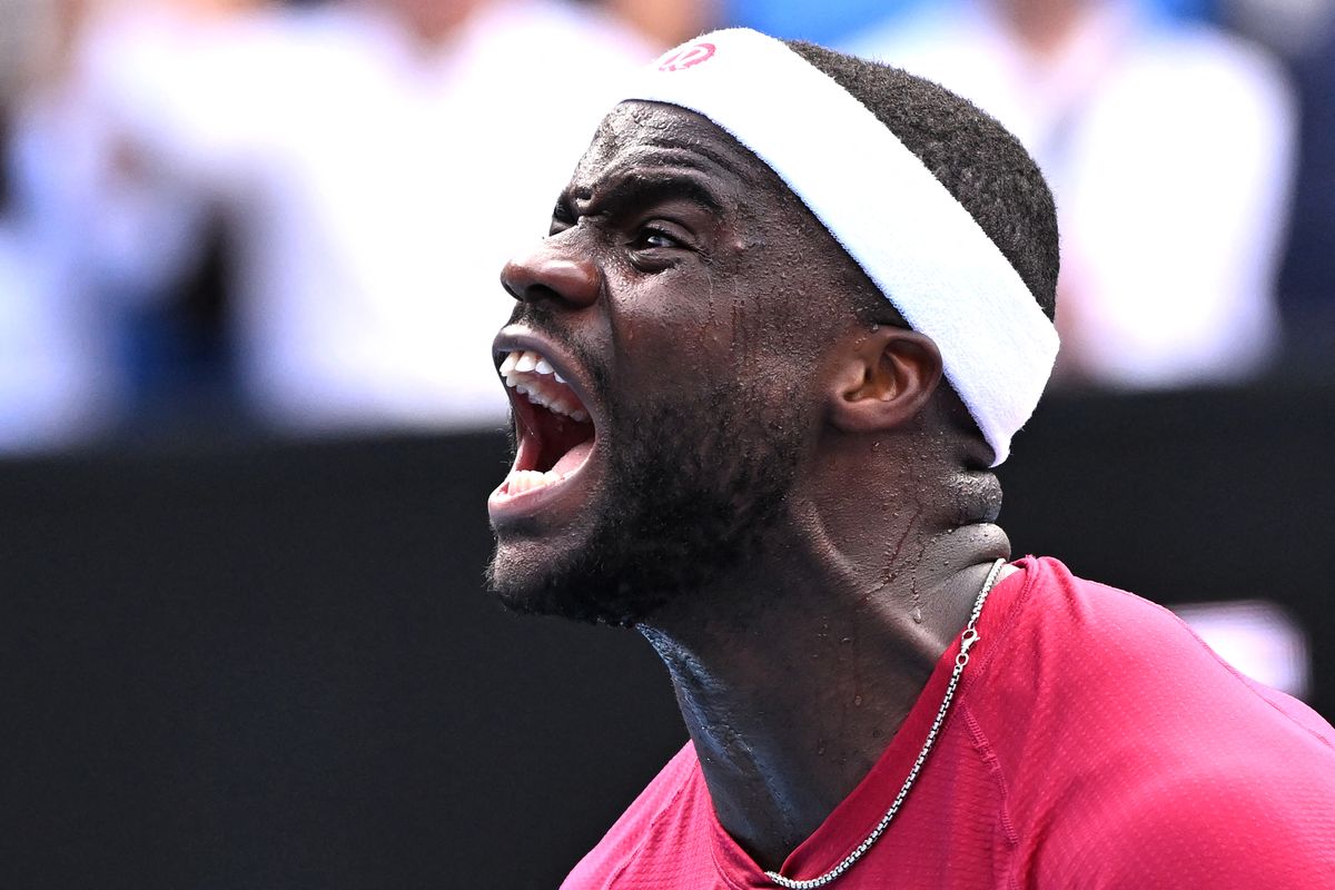 USA Frances Tiafoe reacts on a point against magyar Marozsán Fábián Australian Open tenisz második forduló