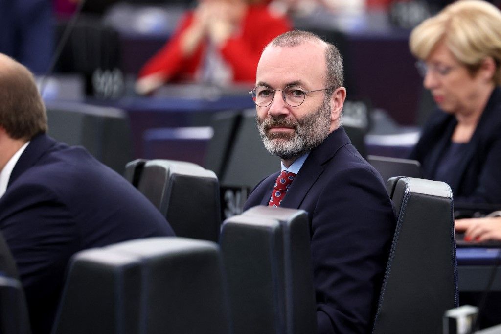 Manfred Weber, az Európai Néppárt (EPP) elnöke 2024. november 27-én (Fotó: AFP)