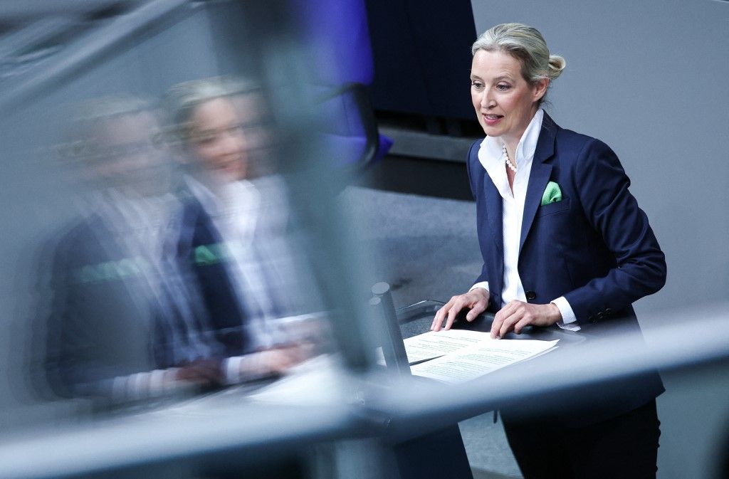 Alice Weidel, az AfD parlamenti képviselőcsoport vezetője felszólal a Bundestagban a „Németországi helyzetről” szóló általános vitában