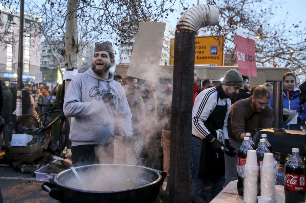 Szerbia: folytatódnak a tüntetések (Fotó: AFP)