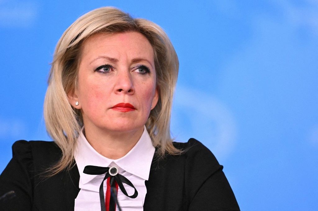 Az Ukrajnáról szóló memorandum tartalmazza majd a rendezés elveit és feltételeit – mondta Marija Zakharova. (Photo by Natalia KOLESNIKOVA / AFP)