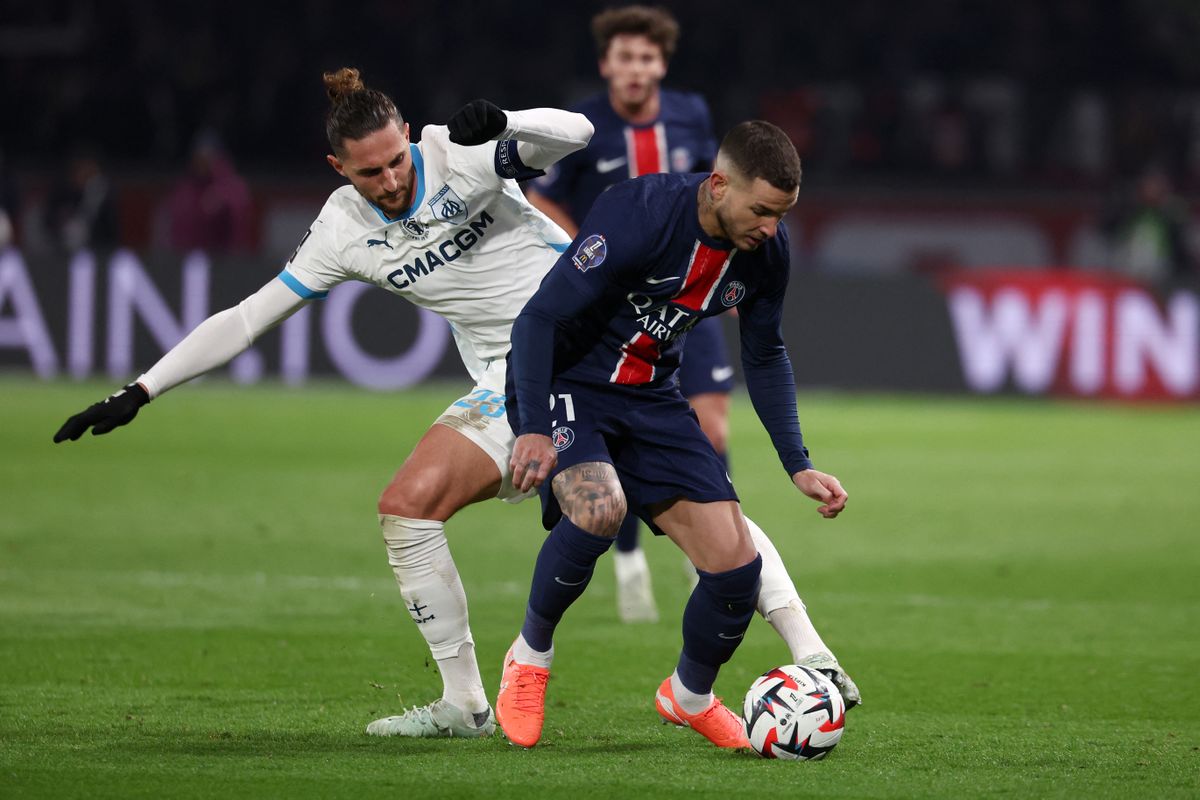 Adrien Rabiot (Marseille) és Lucas Hernández (PSG) párharca