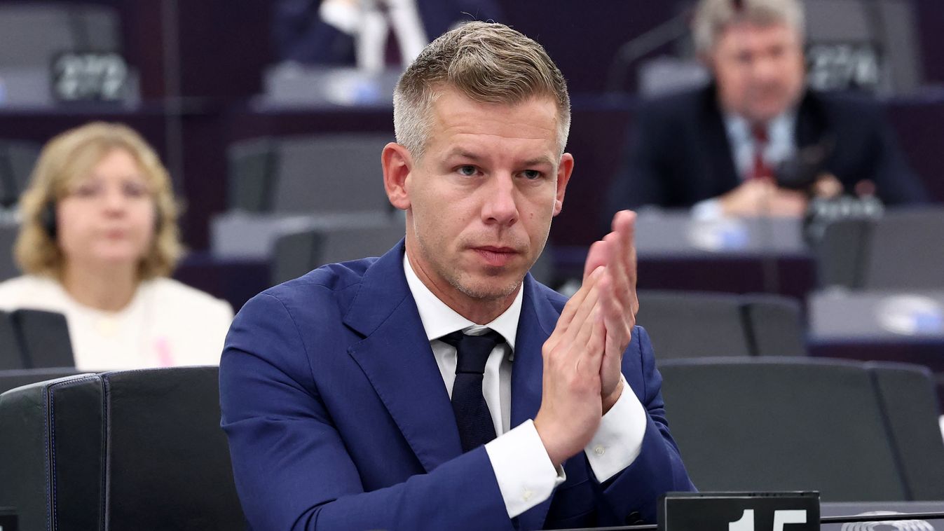 Hungarian MEP Peter Magyar attends the debate regarding the presentation of the programme for Hungary's six-month Council Presidency, as part of a plenary session at the European Parliament in Strasbourg, eastern France, on October 9, 2024. (Photo by FRED