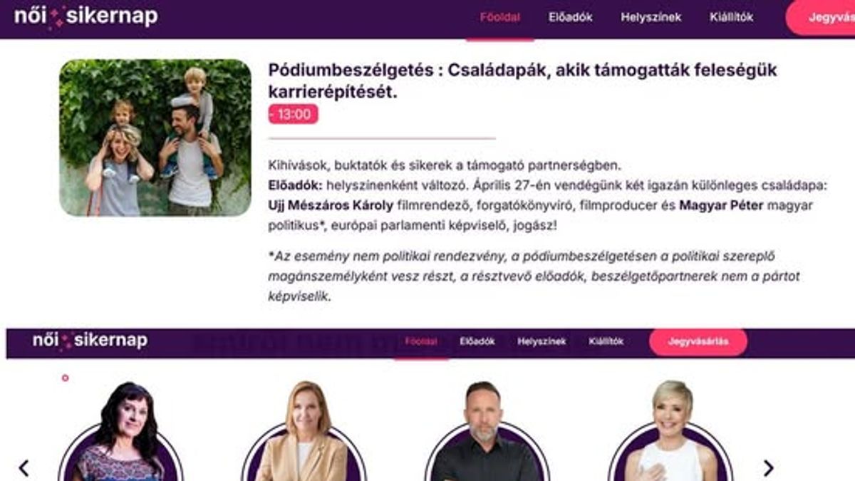 Öveket becsatolni: arról tart előadást Magyar Péter, hogy miként támogassuk feleségünk karrierépítését