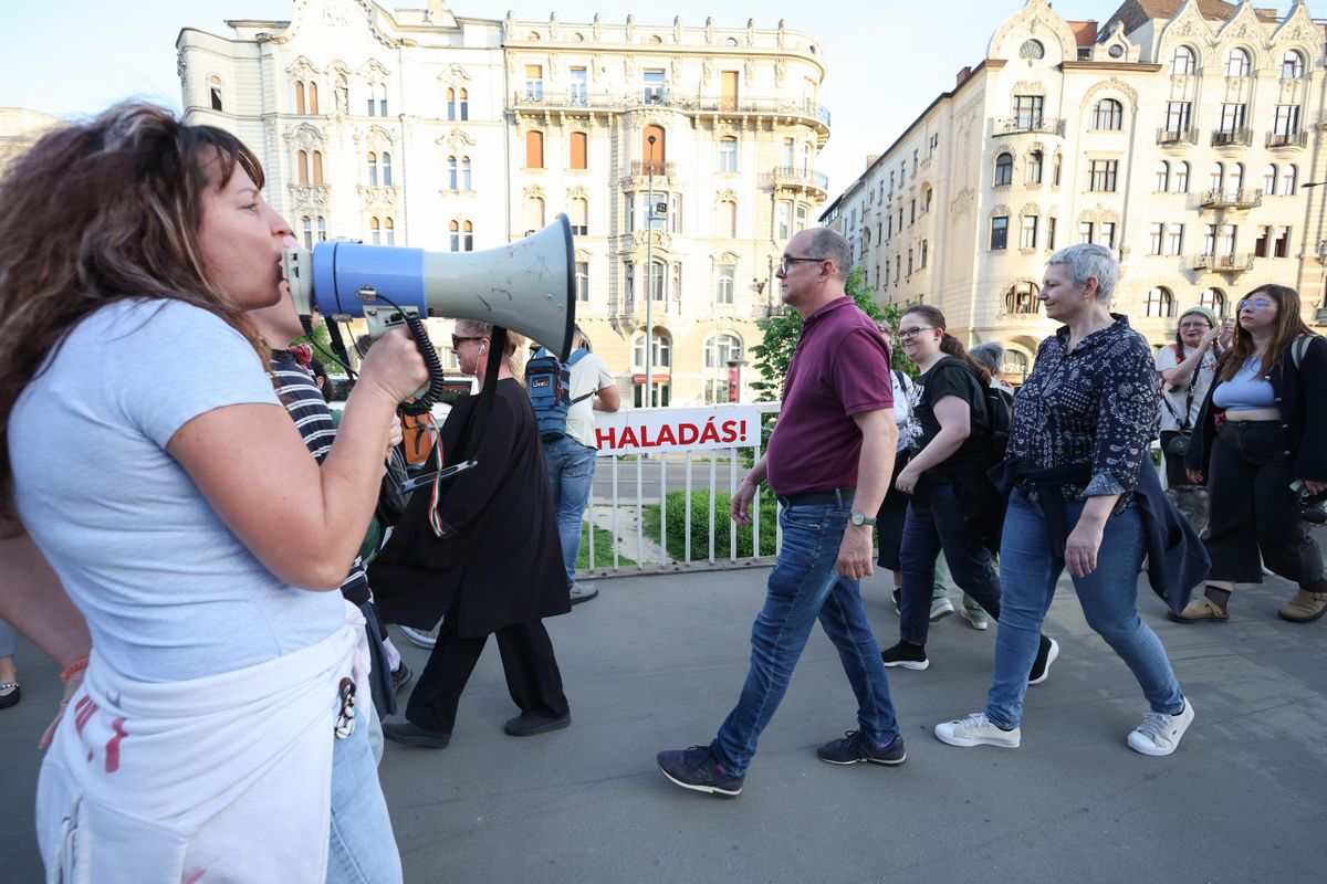 Dézsy Zoltán tüntetése Erzsébet híd