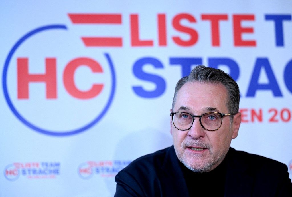 "Team HC-Strache" chairman Heinz Christian Strache at a press conference entitled "Latest news on the Vienna election 2025" on Monday, February 24, 2025, in Vienna, Austria. - 20250224_PD2045 (Photo by ROLAND SCHLAGER / APA-PictureDesk / APA-PictureDesk via AFP)