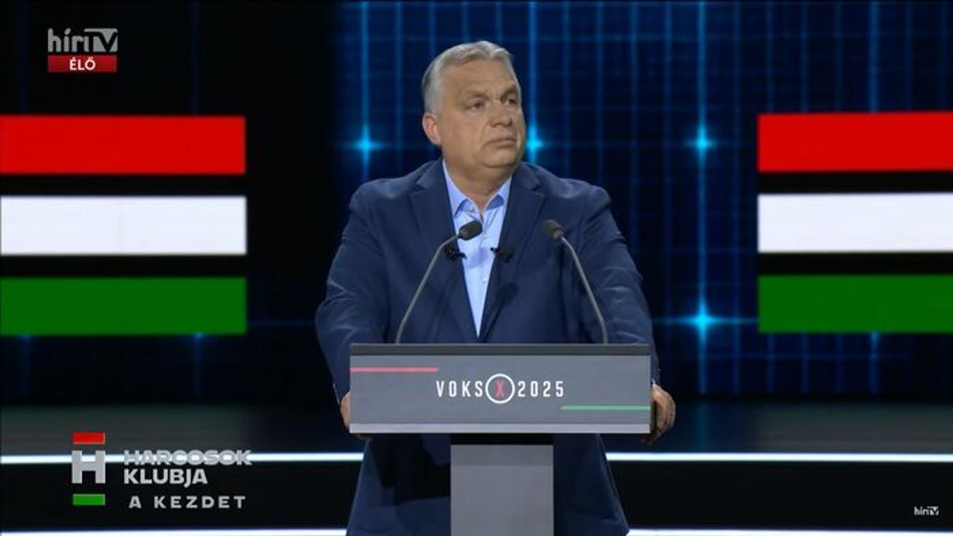 PM Viktor Orban speaks at the Warriors' Club event (Photo: HIR TV) 
