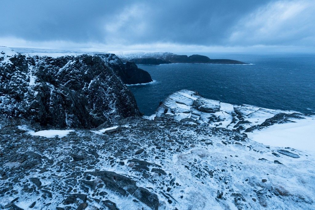 Norway, Finnmark, Nordkapp on Magerøya island, the Knivskjellodden since the cliffs of the North Cape (Photo by BERTHIER Emmanuel / hemis.fr / Hemis via AFP)