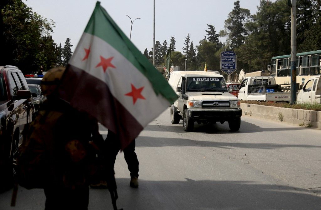 Egy konvoj, amely a kurd Munkáspárt, azaz a PKK tagjait szállítja (Fotó: AFP)