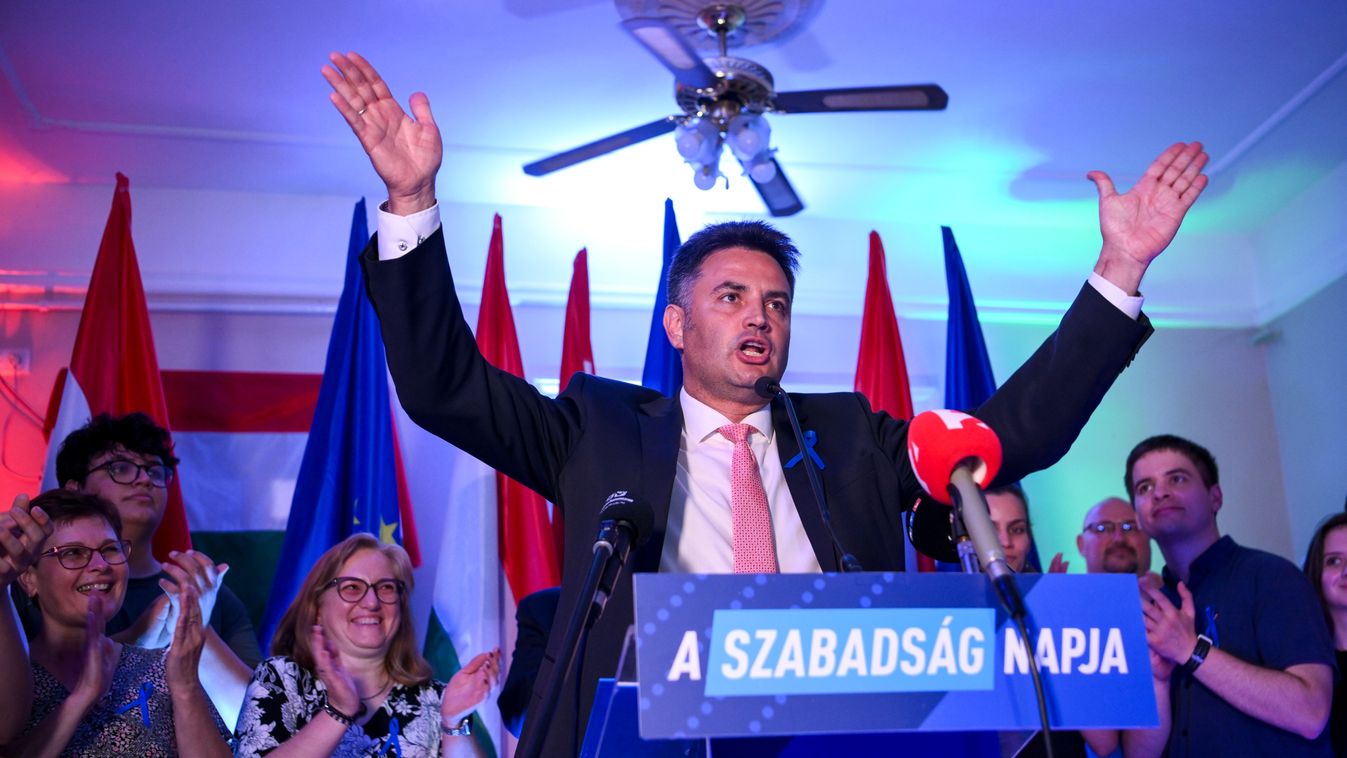 Hódmezővásárhely, 2024. június 10.
Márki-Zay Péter, a Mindenki Magyarországa Néppárt EP-listavezetője beszédet mond a szervezet hódmezővásárhelyi eredményváró rendezvényén 2024. június 9-én.
MTI/Czeglédi Zsolt

Voks 24 - A Mindenki Magyarországa Néppárt e