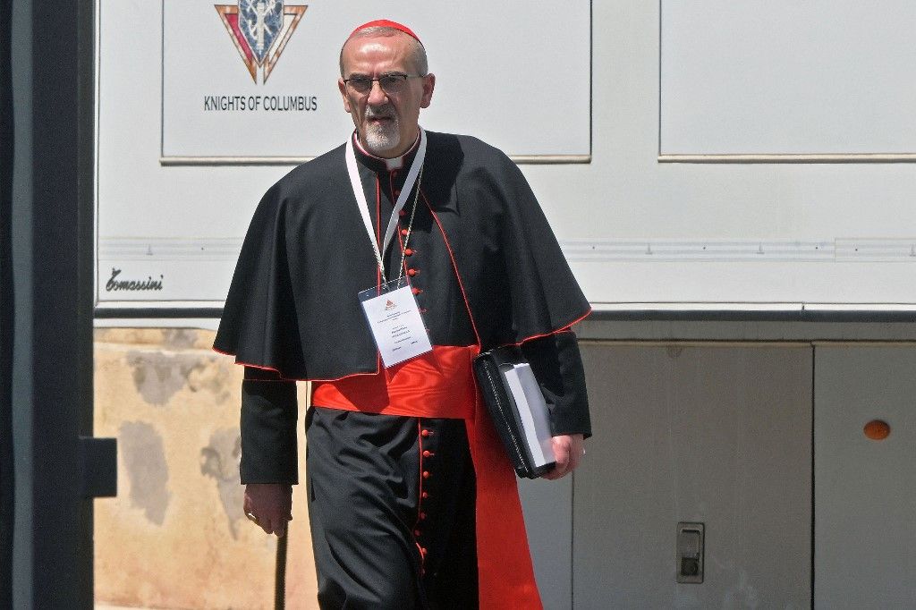 Pierbattista Pizzaballa bíboros. Ő is esélyes, hogy új pápa legyen (Fotó: AFP)