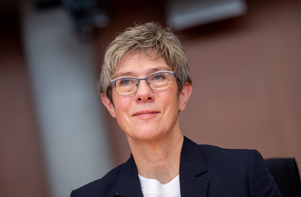 14 November 2024, Berlin: Former Defense Minister Annegret Kramp-Karrenbauer (CDU) is sitting as a witness before the Bundestag's Afghanistan Investigation Committee. Chancellor Scholz's testimony is also on the agenda. Photo: Michael Kappeler/dpa (Photo by MICHAEL KAPPELER / DPA / dpa Picture-Alliance via AFP)