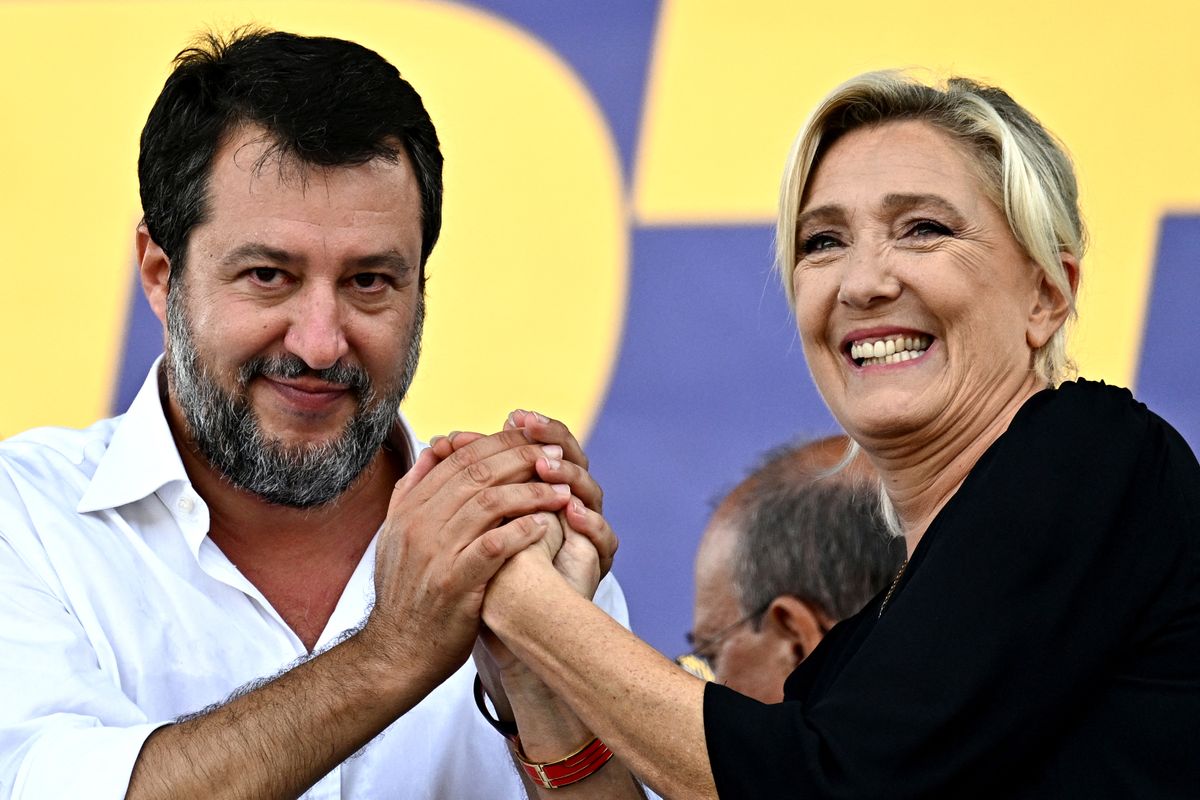 Salvini és Le Pen egy korábbi találkozójukon