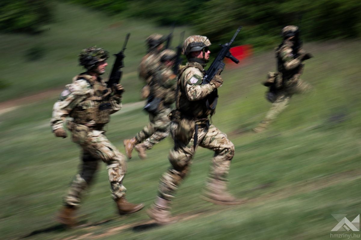 Magyar területvédelmi tartalékosok a Valiant Panther gyakorlaton (Forrás: Honvédelem.hu)