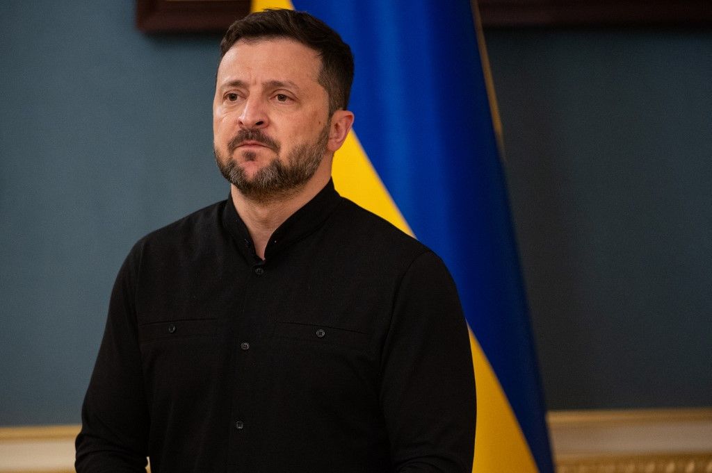 Volodimir Zelenszkij Ukrajna elnöke (Fotó: AFP)