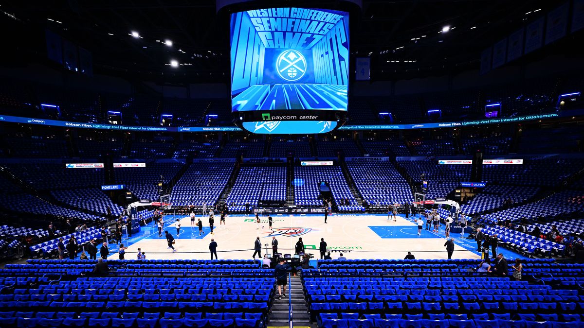 A Denver Nuggets-nek az Oklahoma otthonában, a Paycom Centerben kellett kiharcolnia a továbbjutást.