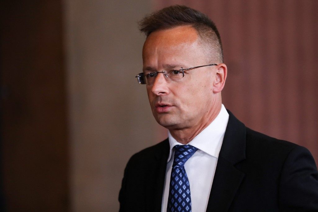In Warsaw, Poland, on May 7, 2025, the Minister of Foreign Affairs of Hungary, Peter Szijjarto, attends the Informal Meeting of the EU Ministers for Foreign Affairs at the Polish Army Museum. Minister of Foreign Affairs Radoslaw Sikorski and the High Representative of the Union for Foreign Affairs and Security Policy, Kaja Kallas, organize an informal meeting of EU foreign ministers in Gymnich format in Warsaw. The two-day event takes place at the Polish Army Museum, where the ministers discuss strategic issues. (Photo by Klaudia Radecka/NurPhoto) (Photo by Klaudia Radecka / NurPhoto / NurPhoto via AFP)