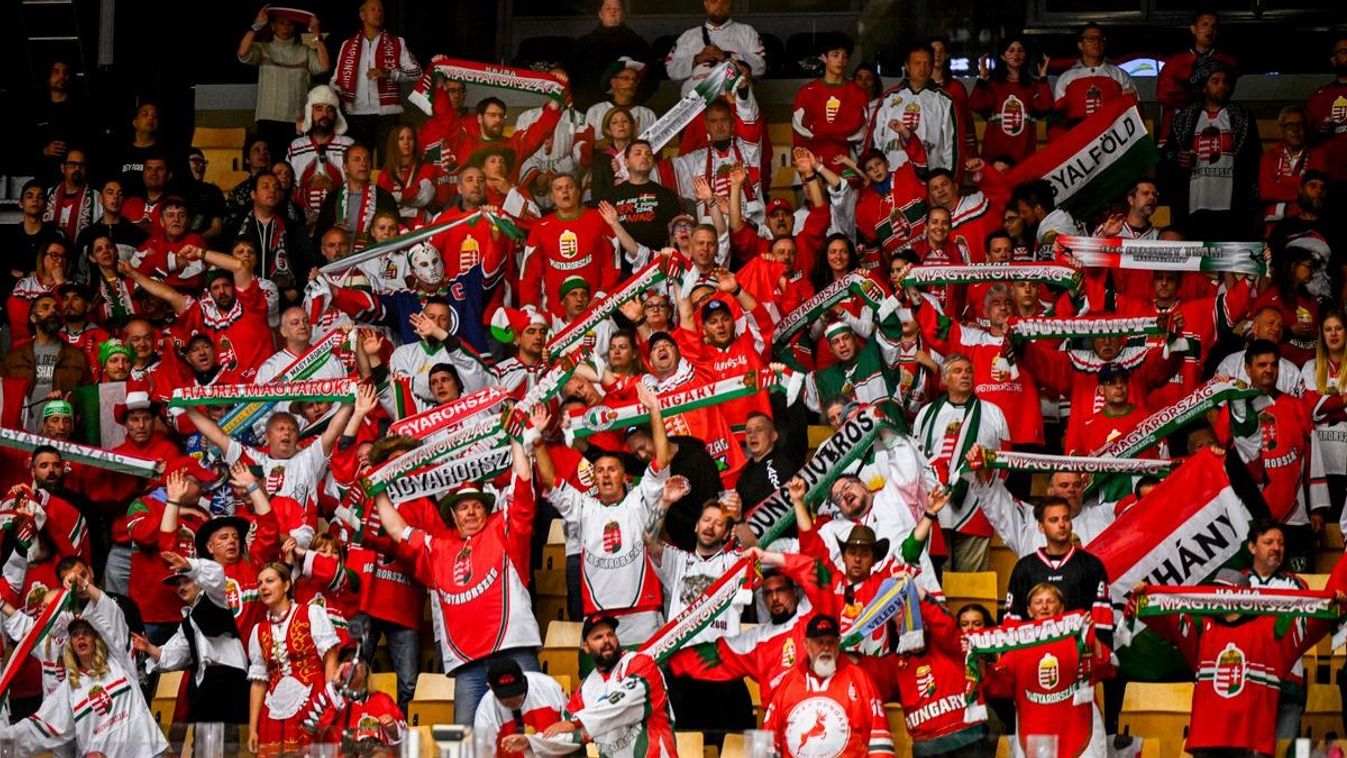 A magyar szurkolók a jégkorong-vb helyszínén, Herningben