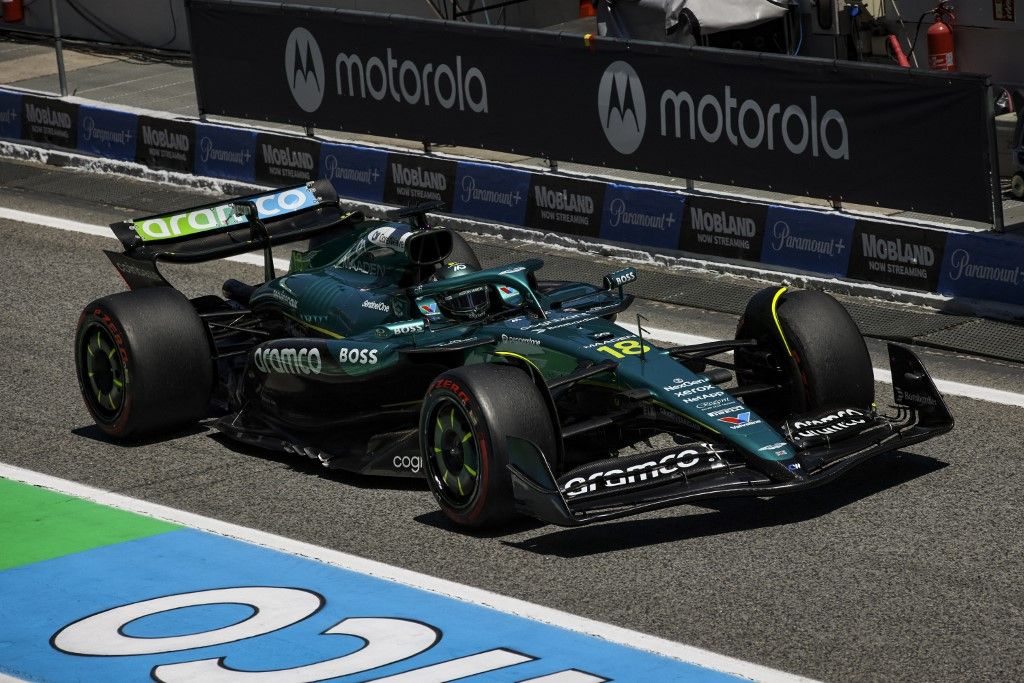 időmérő, F1, Forma–1, Forma-1, Aston Martin, Spanyol Nagydíj, Lance Stroll, Lance Stroll of the Aston Martin F1 Team AMR24 competes during the Formula 1 Aramco Gran Premio de Espana at the Circuit de Barcelona - Catalunya in Barcelona, Spain, on May 30, 2025. (Photo by Gongora/NurPhoto) (Photo by Gongora / NurPhoto / NurPhoto via AFP)