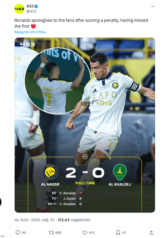 Ronaldo ezúttal is betalált