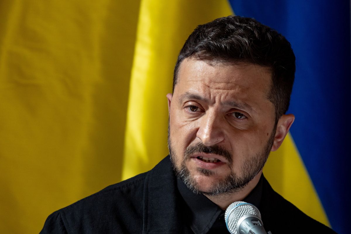 Volodimir Zelenszkij ukrán elnök, az ukrán kémbotrány kirobbantója (Fotó: MTI/EPA/Martin Divisek)