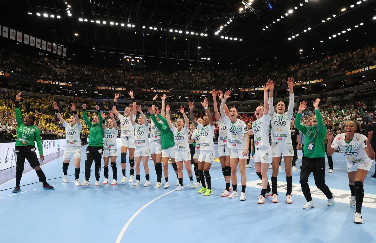 A győztes csapat: a Győr 29-28-ra nyert az Esbjerg ellen az MVM Dome-ban