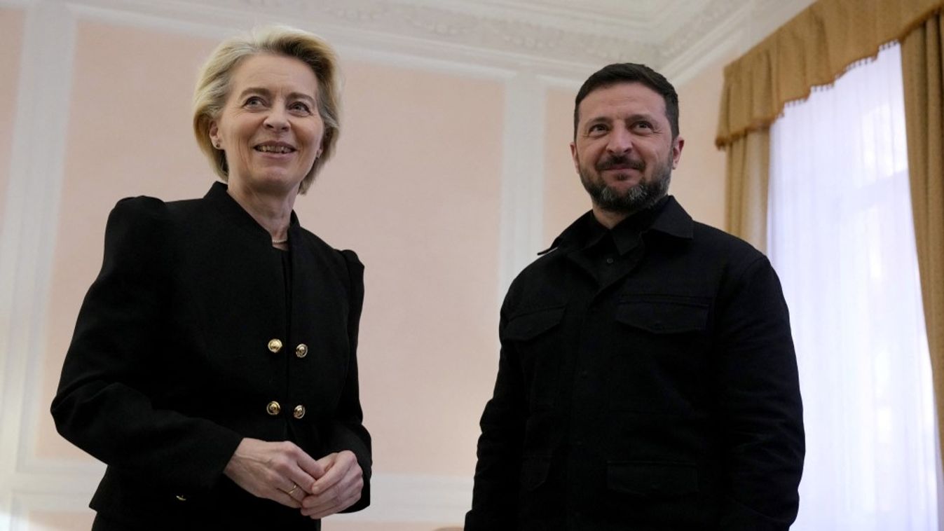 rsula von der Leyen, az Európai Bizottság elnöke és Volodimir Zelenszkij ukrán elnök (Fotó: AFP)


