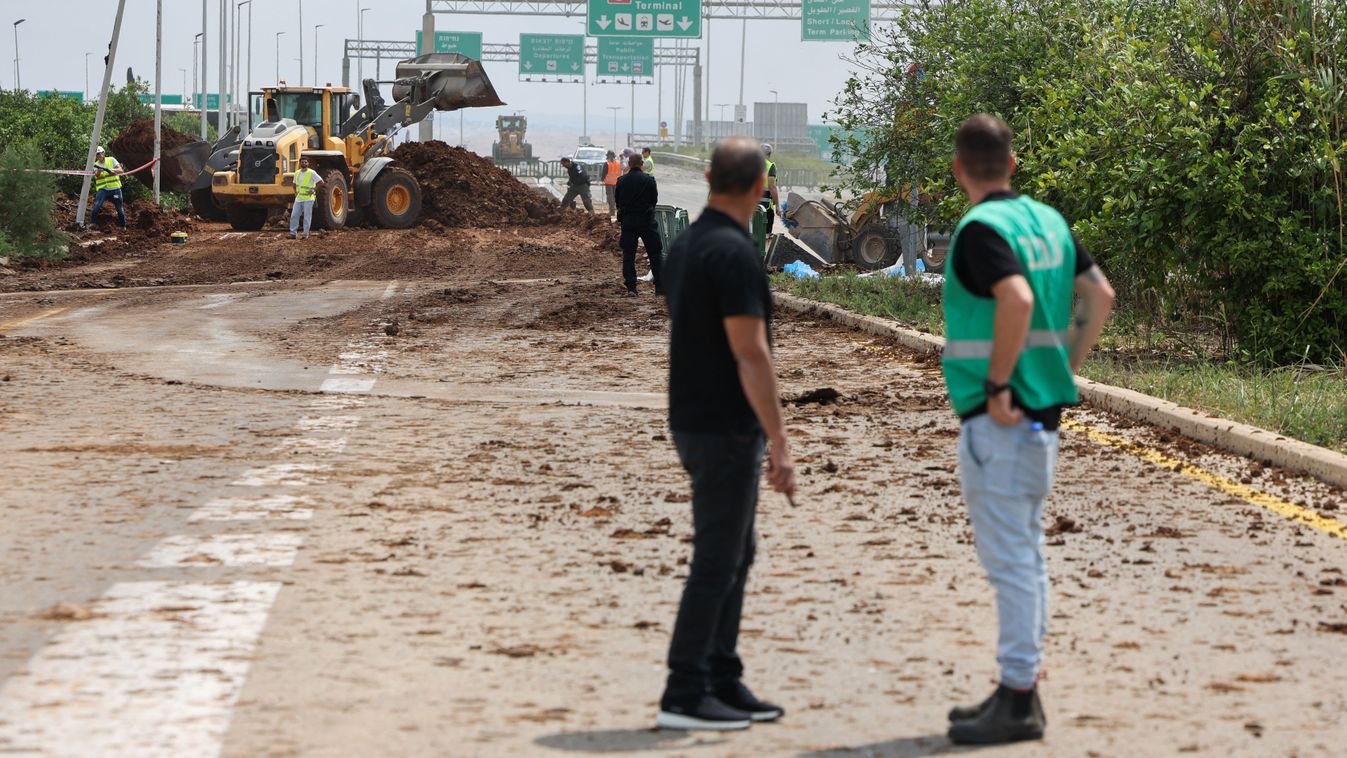 Ben Gurion repülőtér a rakétacsapás után
