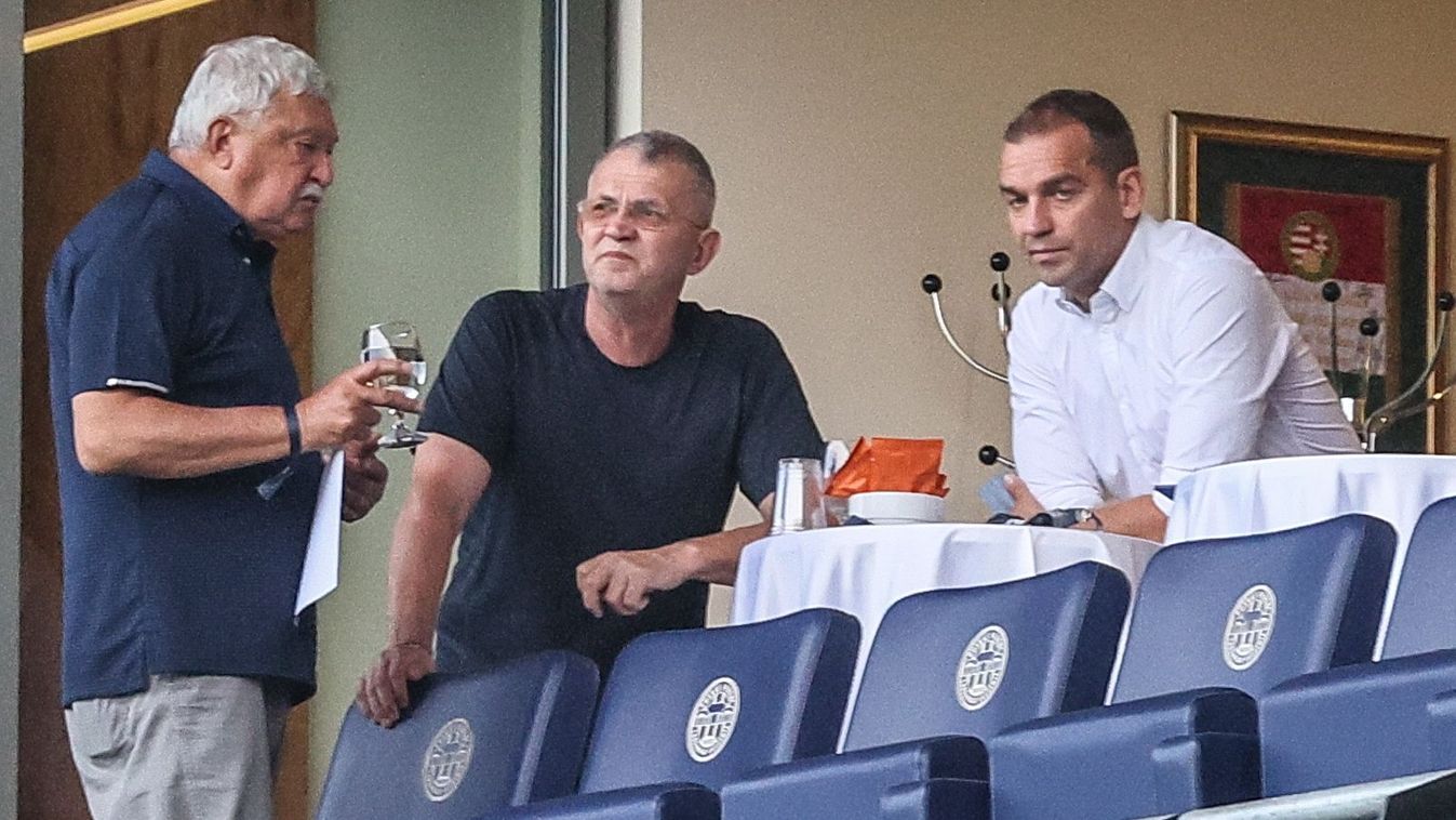 Csányi Sándor MLSZ-elnök (balra), Garancsi István, a Fehérvár FC tulajdonosa (középen) és Juhász Roland egy korábbi felvételen.
