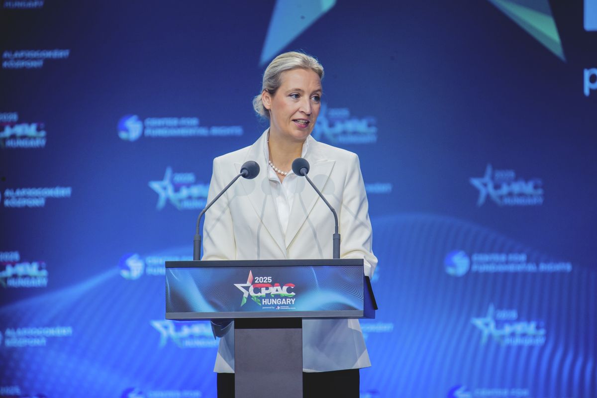 Alice Weidel a CPAC Hungaryn szólalt fel