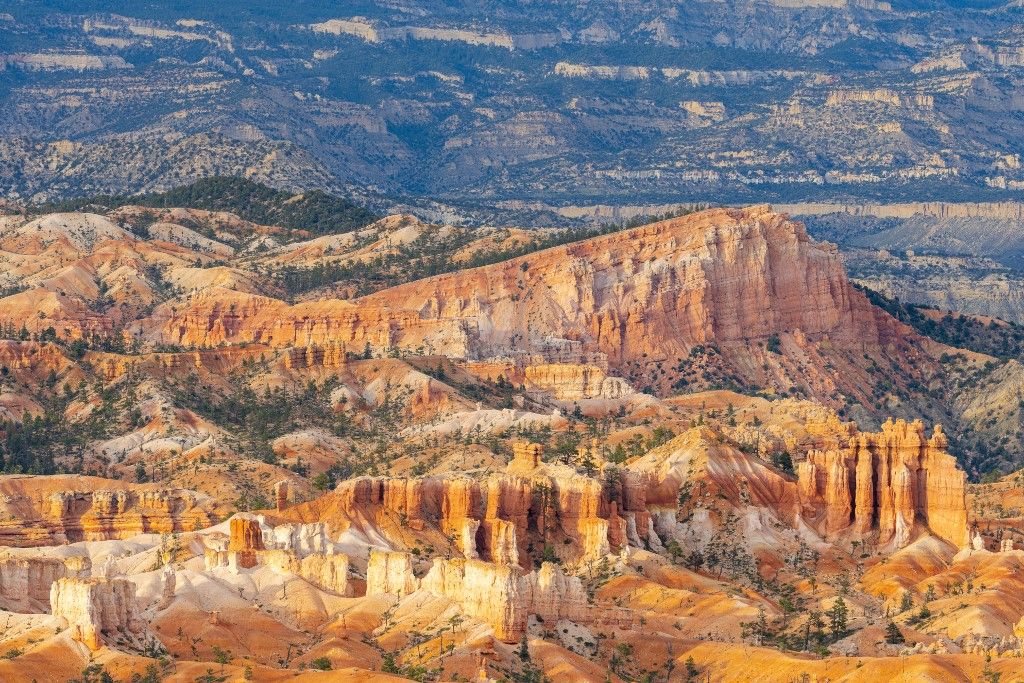 Bryce Canyon amphitheater at sunset, Inspiration Point, Bryce Canyon National Park, Utah, United States of America, North America (Photo by Jan Miracky / Robert Harding RF / robertharding via AFP)