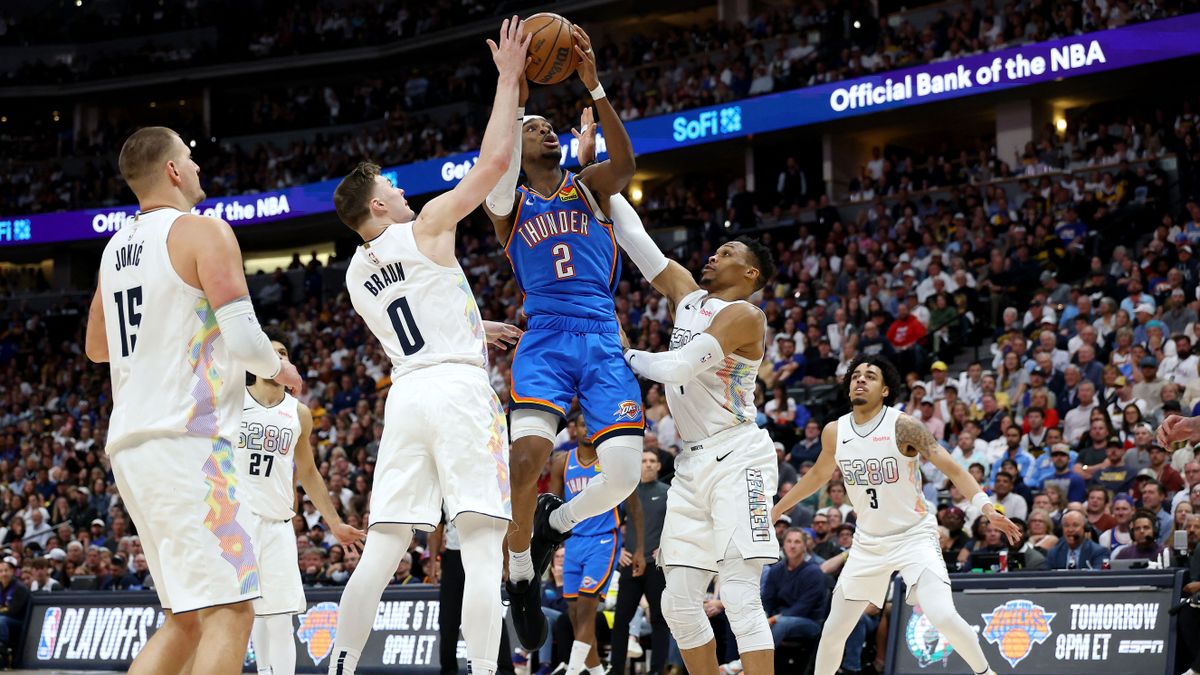 Shai Gilgeous-Alexandert (kékben) megállították a Denver játékosai.
