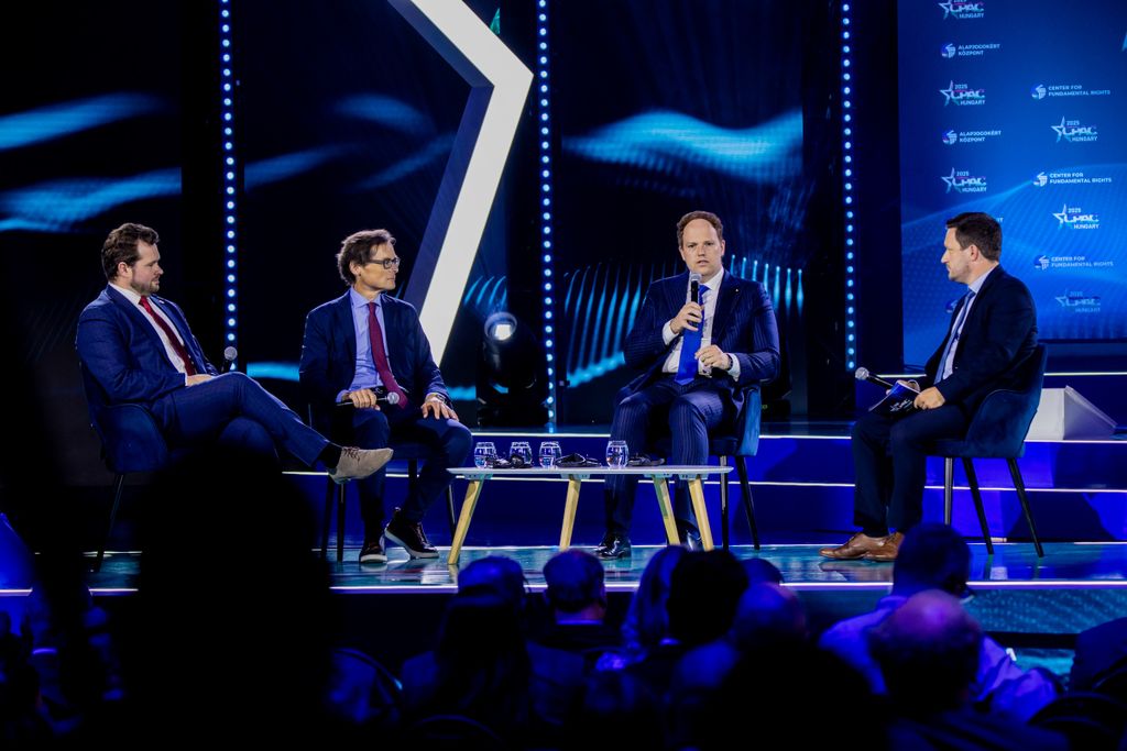 CPAC kerekasztal Anders Vistisen, Roger Köppel, Schaller-Baross Ernő, Kovács Attila