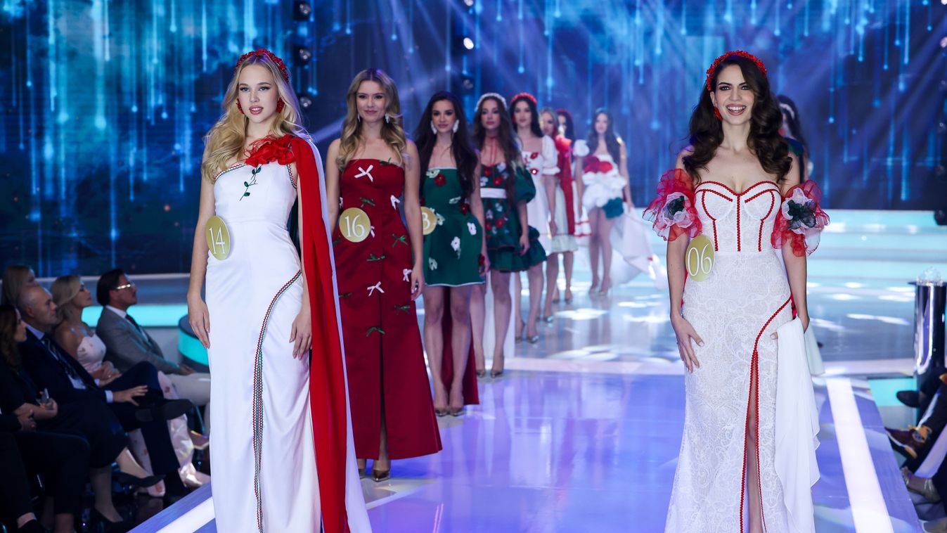 Budapest, 2025. június 22.
A versenyzők a nemzeti touron a Magyarország Szépe - Miss World Hungary szépségverseny döntőjében a Médiaszolgáltatás-támogató és Vagyonkezelő Alap (MTVA) óbudai gyártóbázisán 2025. június 22-én.
MTI/Hegedüs Róbert

A Magyarorsz