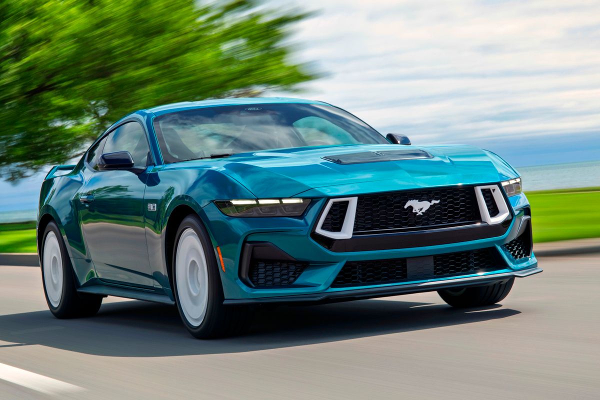 Preproduction 2026 Mustang GT Premium shown with optional equipment and extra cost color.