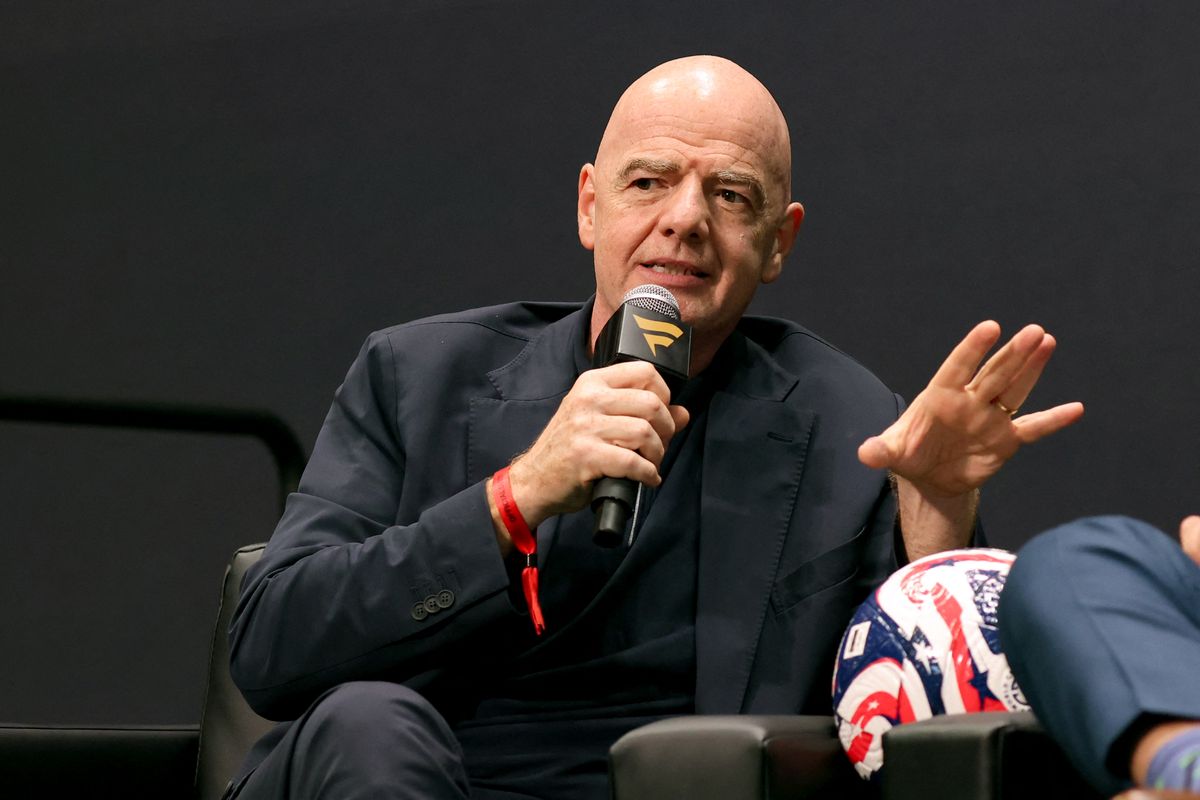 Gianni Infantino NEW YORK, NEW YORK - JUNE 21: Gianni Infantino speaks onstage during Fanatics Fest NYC 2025 at Javits Center on June 21, 2025 in New York City. Rob Kim/Getty Images for Fanatics/AFP (Photo by ROB KIM / GETTY IMAGES NORTH AMERICA / Getty Images via AFP)