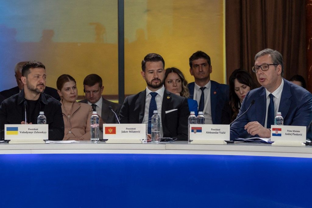 Oroszország terveiről beszélt a fórumon Volodimir Zelenszkij (Fotó: AFP)